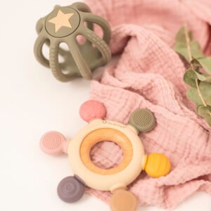 Set mordedor para bebes dinosaurios cosmopolita